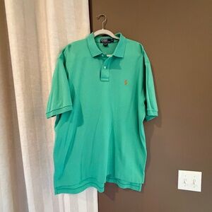 Polo Ralph Lauren Men's Mint Green Polo Cotton Preppy Shirt, Size XL